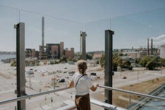 Suvilahti and the Helen energy powerplant as viewed from REDI.